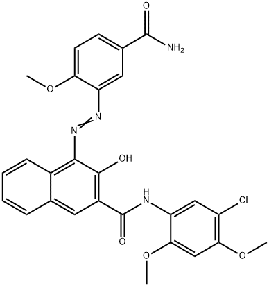 4-[[5-(aminocarbonyl)-2-methoxyphenyl]azo]-N-(5-chloro-2,4-dimethoxyphenyl)-3-hydroxynaphthalene-2-carboxamide Structure