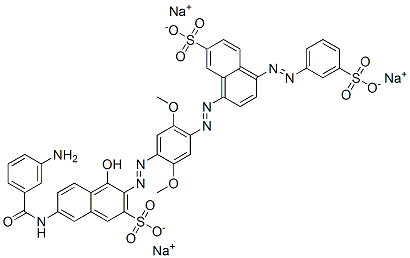 7-[(3-Aminobenzoyl)amino]-3-[[2,5-dimethoxy-4-[[7-sulfo-4-[(3-sulfophenyl)azo]-1-naphthalenyl]azo]phenyl]azo]-4-hydroxy-2-naphthalenesulfonic acid trisodium salt Structure