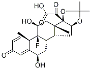 (6,11,16a)-9-Fluoro-6,11-dihydroxy-16,17-[(1-methylethylidene)bis(oxy)]-3,20-dioxopregna-1,4-dien-21-oic Acid Structure