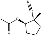 Cyclopentanecarbonitrile, 2-(acetyloxy)-1-methyl-, (1S,2R)- (9CI) Structure