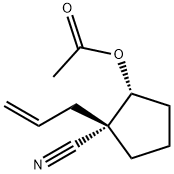 Cyclopentanecarbonitrile, 2-(acetyloxy)-1-(2-propenyl)-, (1S,2R)- (9CI) Structure