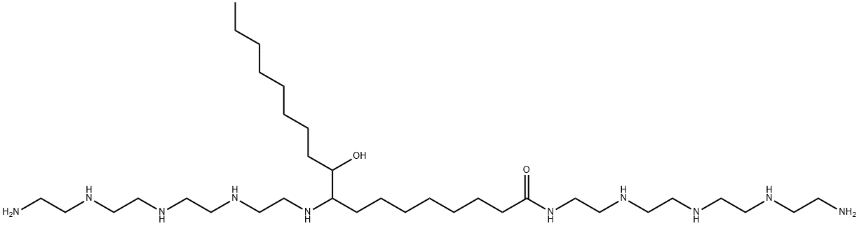 21-amino-N-[2-[[2-[[2-[(2-aminoethyl)amino]ethyl]amino]ethyl]amino]ethyl]-9-(1-hydroxynonyl)-9,12,15,18-tetraazahenicosanamide  구조식 이미지