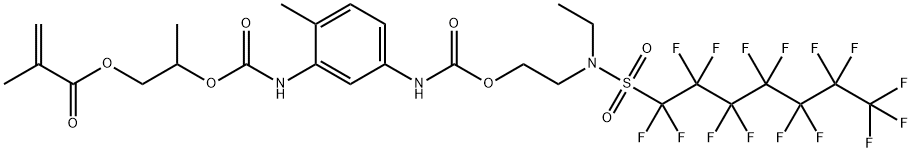 2-[[[[5-[[[2-[ethyl[(pentadecafluoroheptyl)sulphonyl]amino]ethoxy]carbonyl]amino]-2-methylphenyl]amino]carbonyl]oxy]propyl methacrylate  Structure