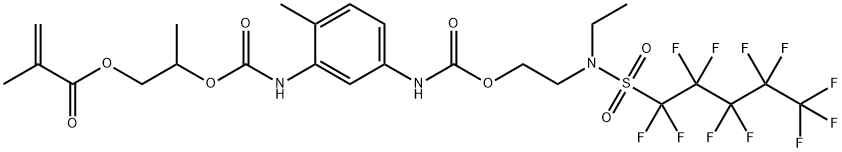 2-[[[[5-[[[2-[ethyl[(undecafluoropentyl)sulphonyl]amino]ethoxy]carbonyl]amino]-2-methylphenyl]amino]carbonyl]oxy]propyl methacrylate 구조식 이미지