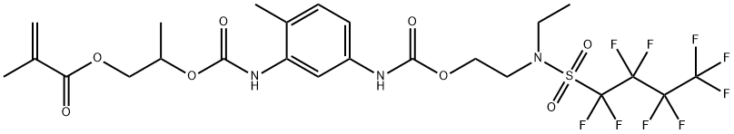 2-[[[[5-[[[2-[ethyl[(nonafluorobutyl)sulphonyl]amino]ethoxy]carbonyl]amino]-2-methylphenyl]amino]carbonyl]oxy]propyl methacrylate 구조식 이미지