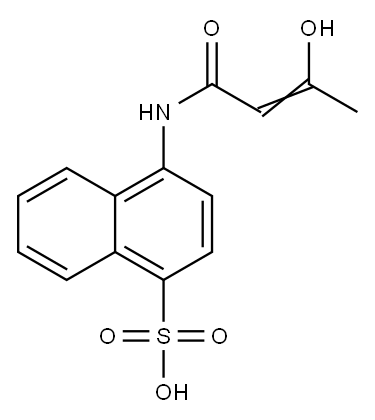 4-[(3-Hydroxy-1-oxo-2-butenyl)amino]-1-naphthalenesulfonic acid 구조식 이미지