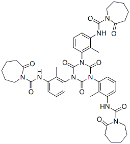 N,N',N''-[(2,4,6-trioxo-1,3,5-triazine-1,3,5(2H,4H,6H)-triyl)tris(methyl-m-phenylene)]tris(hexahydro-2-oxo-1H-azepine-1-carboxamide) Structure