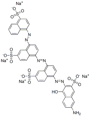 4-[[4-[[4-[(6-Amino-1-hydroxy-3-sulfo-2-naphthalenyl)azo]-7-sulfo-1-naphthalenyl]azo]-7-sulfo-1-naphthalenyl]azo]-1-naphthalenesulfonic acid tetrasodium salt 구조식 이미지