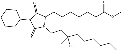4-이미다졸리딘헵탄산,1-시클로헥실-3-(3-히드록시-3-메틸노닐)-2,5-디옥소-,메틸에스테르 구조식 이미지