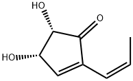 2-Cyclopenten-1-one, 4,5-dihydroxy-2-(1Z)-1-propenyl-, (4S,5S)- (9CI) 구조식 이미지