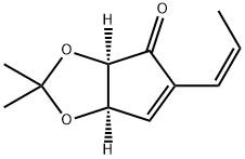 4H-Cyclopenta-1,3-dioxol-4-one,3a,6a-dihydro-2,2-dimethyl-5-(1Z)-1-propenyl-,(3aR,6aR)-(9CI) Structure