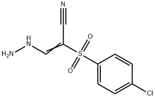 (E)-2-(4-chlorophenylsulfonyl)-3-hydrazinylacrylonitrile 구조식 이미지