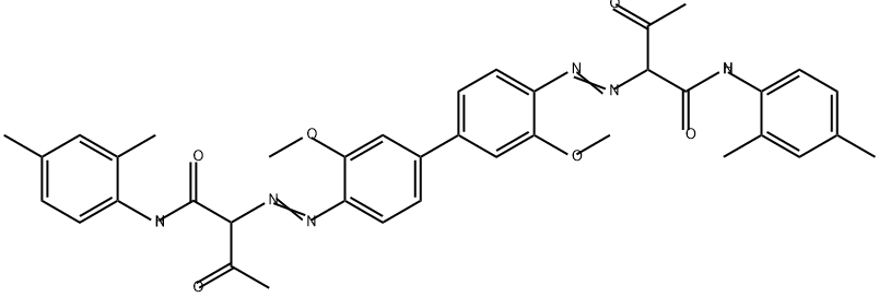 2,2'-[(3,3'-dimethoxy[1,1'-biphenyl]-4,4'-diyl)bis(azo)]bis[N-(2,4-dimethylphenyl)-3-oxobutyramide] 구조식 이미지
