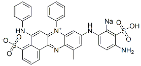 9-[(4-Amino-2-sodiosulfophenyl)amino]-11-methyl-7-phenyl-5-phenylamino-4-sulfonatobenzo[a]phenazin-7-ium 구조식 이미지
