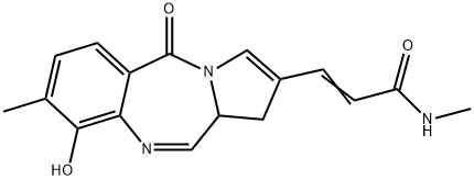 3-(5,11a-Dihydro-9-hydroxy-8-methyl-5-oxo-1H-pyrrolo[2,1-c][1,4]benzodiazepine-2-yl)-N-methylpropenamide 구조식 이미지