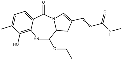 (+)-3-(11-Ethoxy-5,10,11,11a-tetrahydro-9-hydroxy-8-methyl-5-oxo-1H-pyrrolo[2,1-c][1,4]benzodiazepine-2-yl)-N-methylpropenamide Structure
