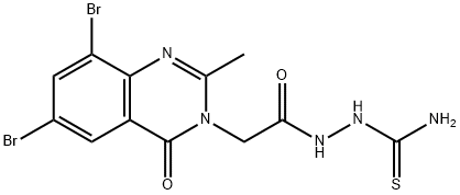 [[2-(6,8-dibromo-2-methyl-4-oxo-quinazolin-3-yl)acetyl]amino]thiourea Structure