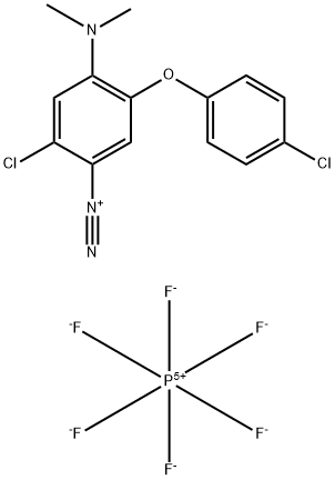 2-chloro-5-(4-chlorophenoxy)-4-(dimethylamino)benzenediazonium hexafluorophosphate 구조식 이미지