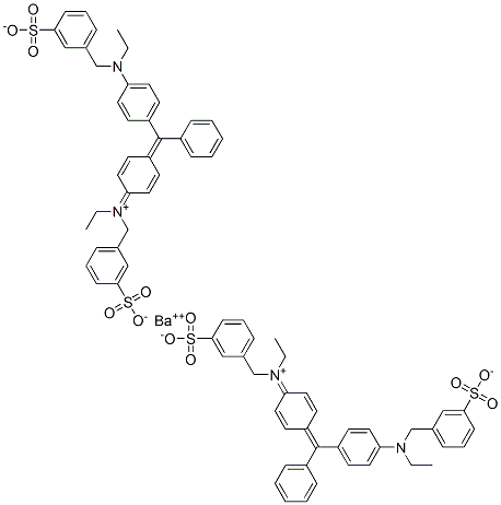 dihydrogen (ethyl)[4-[alpha-[4-[ethyl(3-sulphonatobenzyl)amino]phenyl]benzylidene]cyclohexa-2,5-dien-1-ylidene](3-sulphonatobenzyl)ammonium, barium salt 구조식 이미지