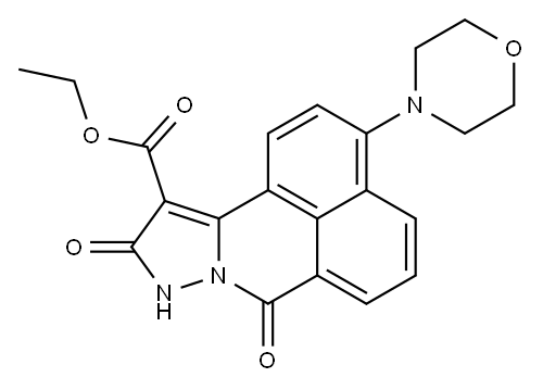 ethyl 9,10-dihydro-3-morpholin-4-yl-7,10-dioxo-7H-benzo[de]pyrazolo[5,1-a]isoquinoline-11-carboxylate 구조식 이미지