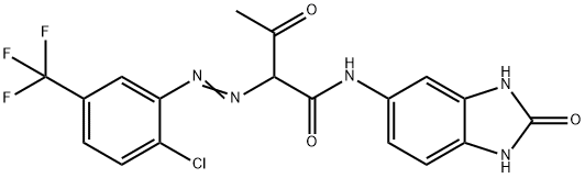 2-[[2-chloro-5-(trifluoromethyl)phenyl]azo]-N-(2,3-dihydro-2-oxo-1H-benzimidazol-5-yl)-3-oxobutyramide 구조식 이미지