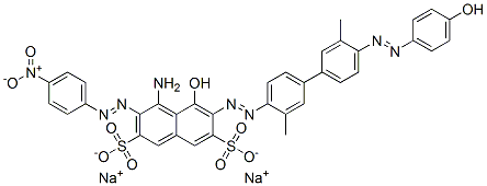 disodium 4-amino-5-hydroxy-6-[[4'-[(4-hydroxyphenyl)azo]-3,3'-dimethyl[1,1'-biphenyl]-4-yl]azo]-3-[(4-nitrophenyl)azo]naphthalene-2,7-disulphonate 구조식 이미지