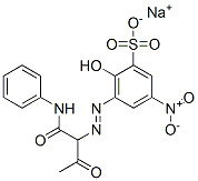 sodium 2-hydroxy-5-nitro-3-[[2-oxo-1-[anilinocarbonyl]propyl]azo]benzenesulphonate  구조식 이미지