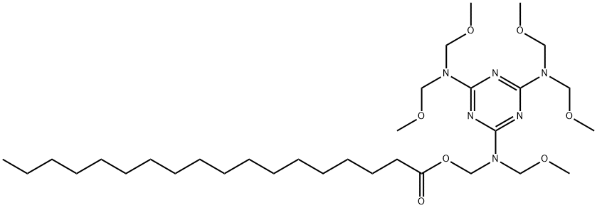 [[4,6-bis[bis(methoxymethyl)amino]-1,3,5-triazin-2-yl](methoxymethyl)amino]methyl stearate 구조식 이미지