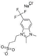 1,2-dimethyl-3-(3-sulphonatopropyl)-5-(trifluoromethyl)-1H-benzimidazolium sodium chloride 구조식 이미지