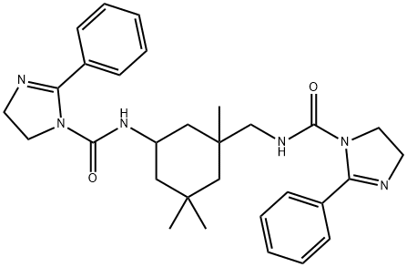 N-[3-[[[(4,5-dihydro-2-phenyl-1H-imidazol-1-yl)carbonyl]amino]methyl]-3,5,5-trimethylcyclohexyl]-4,5-dihydro-2-phenyl-1H-imidazole-1-carboxamide 구조식 이미지