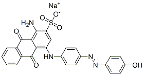 sodium 1-amino-9,10-dihydro-4-[[4-[(4-hydroxyphenyl)azo]phenyl]amino]-9,10-dioxoanthracene-2-sulphonate 구조식 이미지