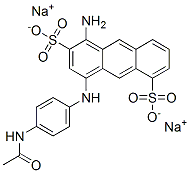 디소듐1-아미노-4-[N-(4-아세틸아미노페닐)아미노]안트라센-2,5-디설포네이트 구조식 이미지