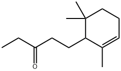 1-(2,6,6-trimethyl-2-cyclohexen-1-yl)pentan-3-one 구조식 이미지