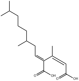 (Z,E)-(.+-)-4-(3,7-dimethyloctylidene)-3-methylpent-2-ene-1,5-dioic acid 구조식 이미지