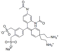hydrogen [4-[4-(diethylamino)-3',4'-bis(sulphonatomethyl)benzhydrylidene]cyclohexa-2,5-dien-1-ylidene]diethylammonium, monosodium salt  구조식 이미지