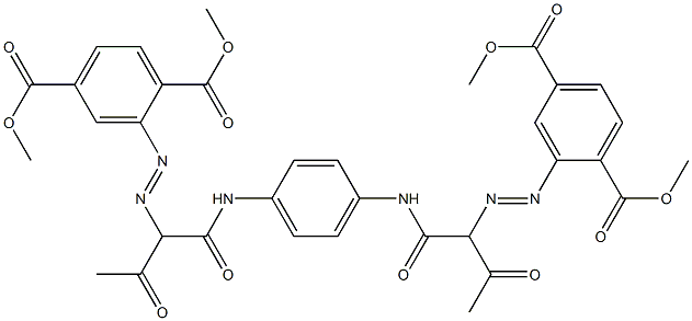 테트라 2,2 - [1,4- 페닐 렌 [이미 노 (1- 아세틸 -2- 옥소에탄 -1,2- 디일) 아조] 비스테레프탈레이트 구조식 이미지