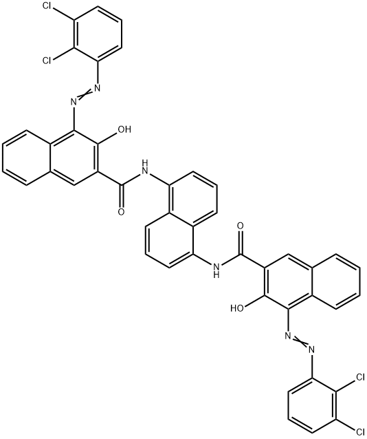 N,N'-naphthalene-1,5-diylbis[4-[(2,3-dichlorophenyl)azo]-3-hydroxynaphthalene-2-carboxamide] 구조식 이미지
