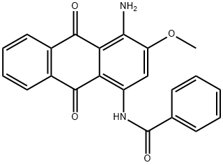 N-(4-amino-9,10-dihydro-3-methoxy-9,10-dioxo-1-anthryl)benzamide 구조식 이미지