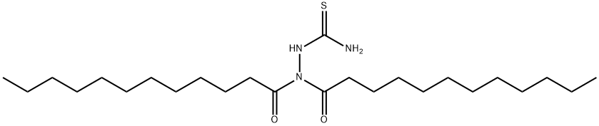 Dodecanoic acid 2-(aminothioxomethyl)-2-(1-oxododecyl) hydrazide 구조식 이미지