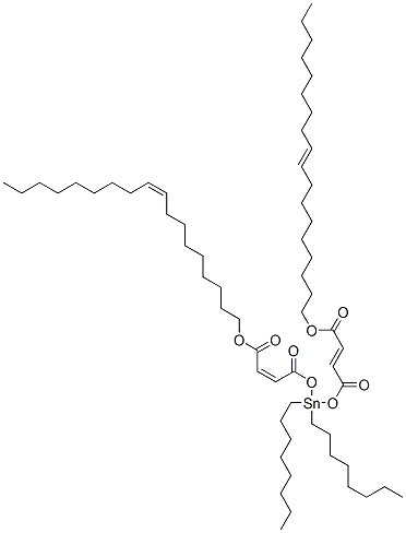 (Z)-octadec-9-enyl (,,Z)-6,6-dioctyl-4,8,11-trioxo-5,7,12-trioxa-6-stannatriaconta-2,9,21-trienoate 구조식 이미지