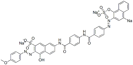 4-Hydroxy-7-[[4-[[4-[(1-hydroxy-4-sodiosulfo-2-naphthalenyl)azo]benzoyl]amino]benzoyl]amino]-3-[(4-methoxyphenyl)azo]naphthalene-2-sulfonic acid sodium salt 구조식 이미지