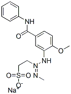 sodium 2-[3-[2-methoxy-5-[(phenylamino)carbonyl]phenyl]-1-methyltriazen-2-yl]ethanesulphonate 구조식 이미지