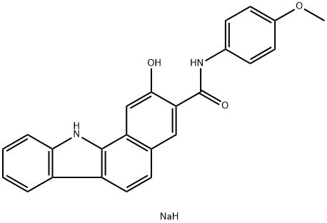 나트륨2-옥시도-N-(4-메톡시페닐)-11H-벤조[a]카바졸-3-카복스아미데이트 구조식 이미지