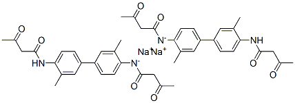 N,N'-(3,3'-dimethyl[1,1'-biphenyl]-4,4'-diyl)bis[3-oxobutyramide], disodium salt 구조식 이미지