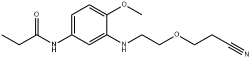 N-[3-[[2-(2-시아노에톡시)에틸]아미노]-4-메톡시페닐]프로피온아미드 구조식 이미지