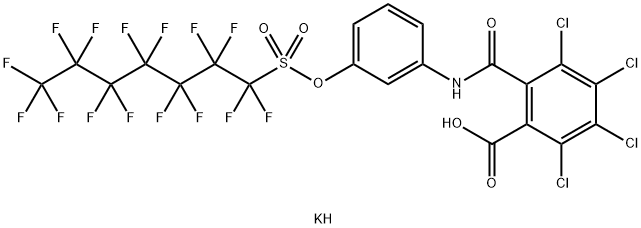 potassium 2,3,4,5-tetrachloro-6-[[[3-[[(pentadecafluoroheptyl)sulphonyl]oxy]phenyl]amino]carbonyl]benzoate Structure