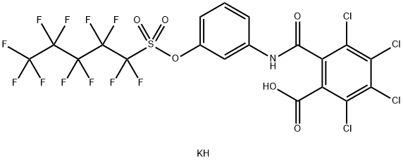 potassium 2,3,4,5-tetrachloro-6-[[[3-[[(undecafluoropentyl)sulphonyl]oxy]phenyl]amino]carbonyl]benzoate  구조식 이미지