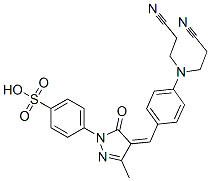 4-[4-[[4-[bis(2-cyanoethyl)amino]phenyl]methylene]-4,5-dihydro-3-methyl-5-oxo-1H-pyrazol-1-yl]benzenesulphonic acid Structure