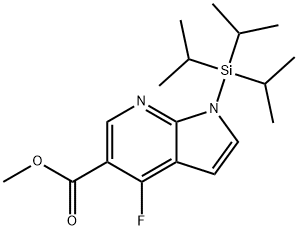 1H-Pyrrolo[2,3-b]pyridine-5-carboxylic acid, 4-fluoro-1-[tris(1-methylethyl)silyl]-, methyl ester 구조식 이미지
