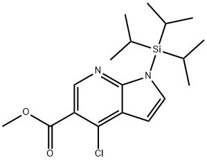 1H-Pyrrolo[2,3-b]pyridine-5-carboxylic acid, 4-chloro-1-[tris(1-methylethyl)silyl]-, methyl ester Structure